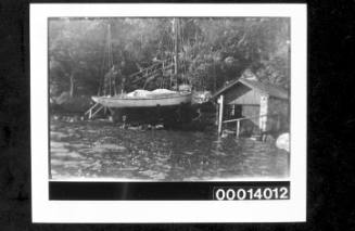 Starboard view of UTIEKAH II on slips, NSW coast