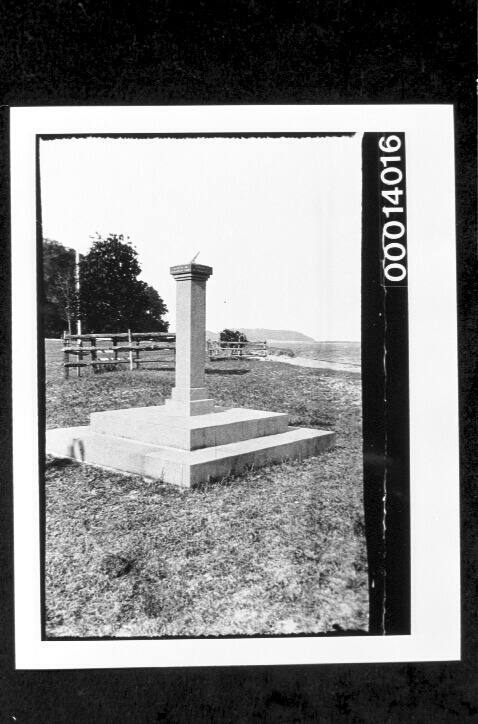 Stone obelisk in seaside park, NSW north coast