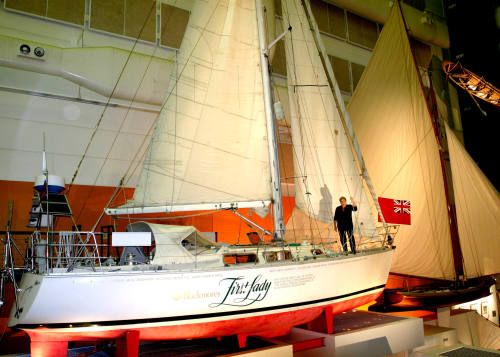 Cavalier 37 yacht BLACKMORE'S FIRST LADY sailed by Kay Cottee in her 1987 - 1988 circumnavigation of the globe