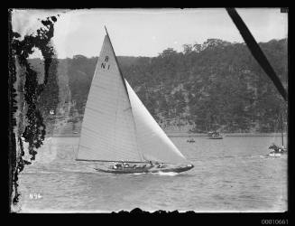 Yacht sailing on Pittwater