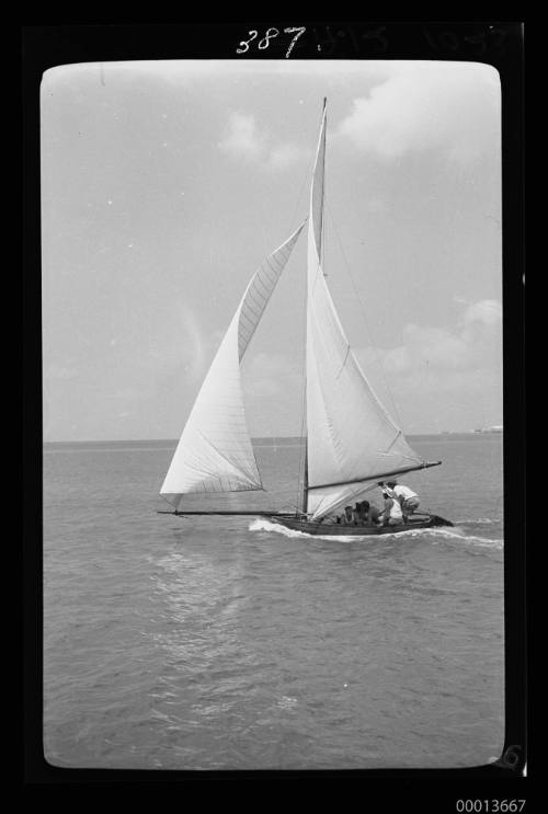 Bermuda dinghy sailing possibly on Botany Bay