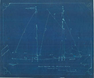 Rig and sail plan for auxiliary ketch-rigged mission boat LEPHARE