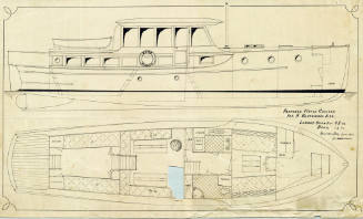 General arrangement plan of a bridge-deck motor cruiser