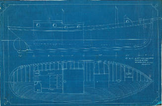 General arrangement plan of a ketch-rigged mission boat