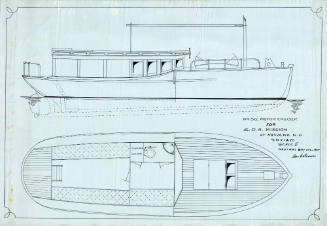 General arrangement plan of 40 foot island motor cruiser
