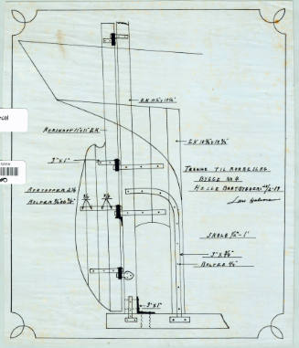 Construction detail drawing of rudder mechanism