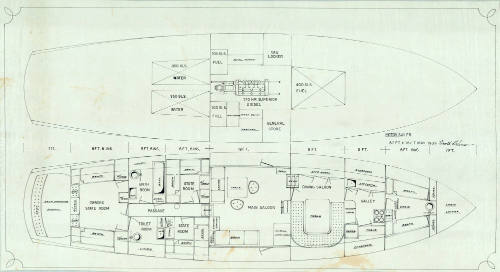 General arrangement plan of a proposed 67 foot motor sailer