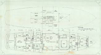 General arrangement plan of a proposed 67 foot motor sailer