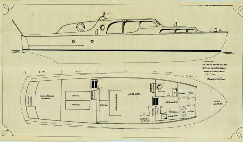General arrangement plan of a proposed 46 foot express motor cruiser