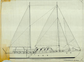 Sail and arrangement plan of a proposed 67 foot motor sailer