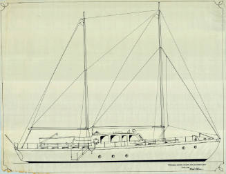 Sail and arrangement plan of a proposed 60 foot motor sailer