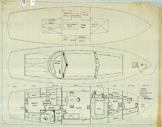 General arrangement plan of a proposed 60 foot motor sailer