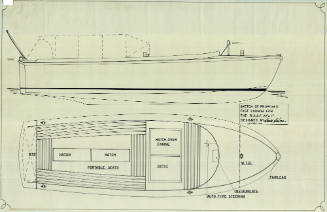 General arrangement sketch of a proposed 22 foot fast launch
