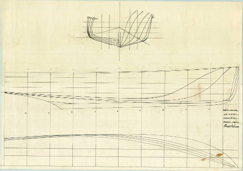 Lines plan of the 46 foot motor cruiser NOMENA