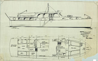 General arrangement plan of the 46 foot motor cruiser NOMENA