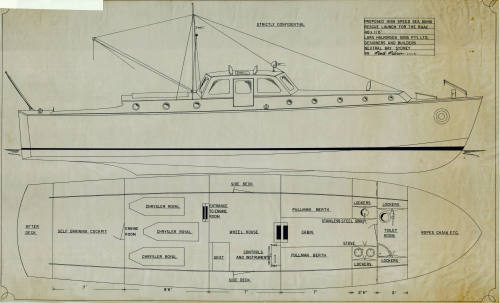 General arrangement plan of a proposed high speed rescue launch