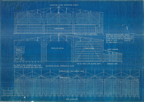 Building plan for Halvorsen boatbuilding yards at Ryde