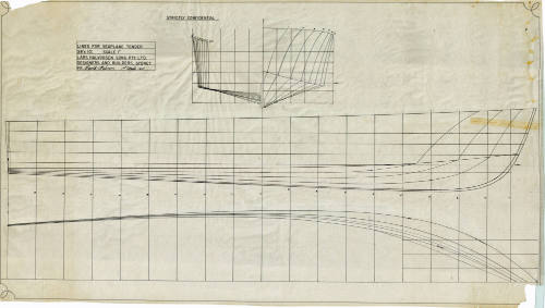 Lines plan for 38 foot seaplane tender