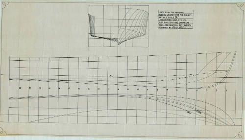 Lines plan of a proposed sea-going rescue launch