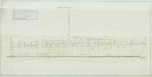 General arrangement plan of a proposed sea-going rescue launch