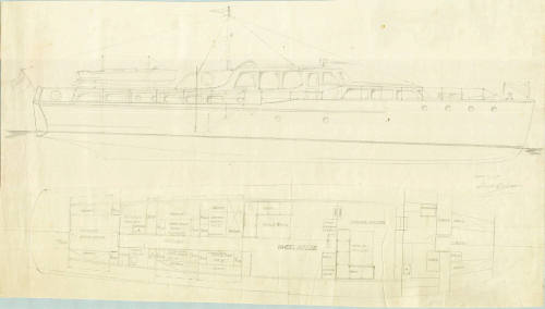 General arrangement plan of a 78 ft motor cruiser