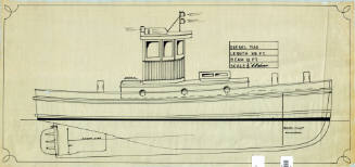 General arrangement plan of a diesel tug vessel