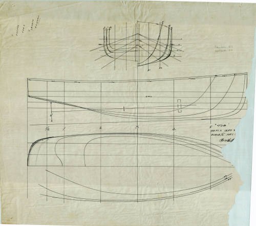 Lines plan of a tug vessel