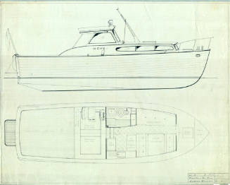 General arrangement plan of a 32 foot express cruiser