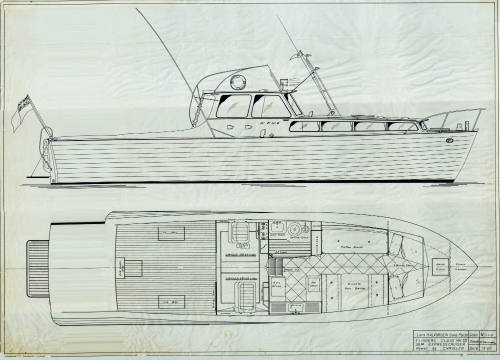 General arrangement plan of the express cruiser SEA FLYER