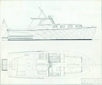 General arrangement plan for a 32 foot sea skiff