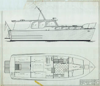 General arrangement plan of a 36 foot express cruiser