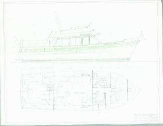 General arrangement plan of a 44 foot long range cruiser