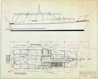 General arrangement plan for the 38 foot Flagship Hireboat ENDEAVOUR