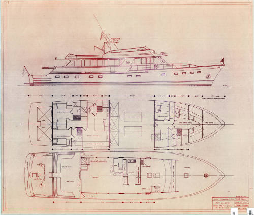 General arrangement plan of the diesel motor yacht EMMA