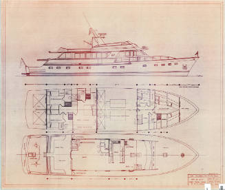 General arrangement plan of the diesel motor yacht EMMA