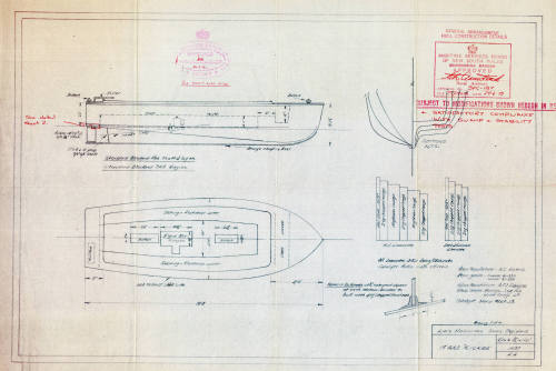 Composite plan of the 18 foot GRP vessel KICKER