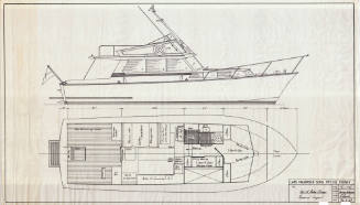 General arrangement plan of a 40 foot motor cruiser