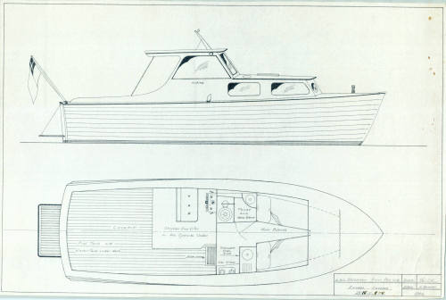 General arrangement plan of a 24 foot express cruiser