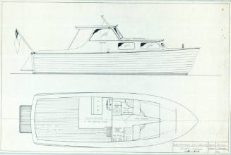 General arrangement plan of a 24 foot express cruiser