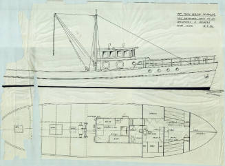 General arrangement plan of the twin screw trawler HALPHA