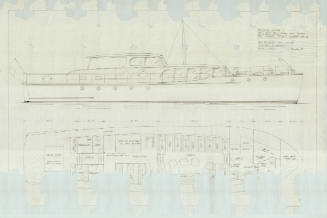 Tentative general arrangement sketch for the twin screw day cruiser ISLAND GYPSY