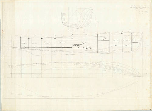 Lines plan of the tourist motor cruiser ISLAND GYPSY