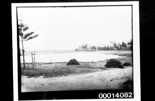 View of harbour at seaside town