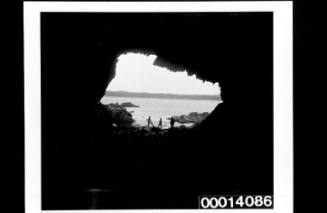 Looking out to the water from inside a cave