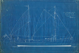 Rig and sail plan for ketch-rigged vessel PATTESON