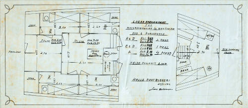 Cabin plan for a Motorskonner (motor schooner)