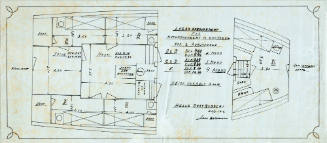 Cabin plan for a Motorskonner (motor schooner)
