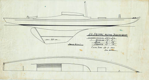 General arrangement plan of a 22 square metre Junior boat