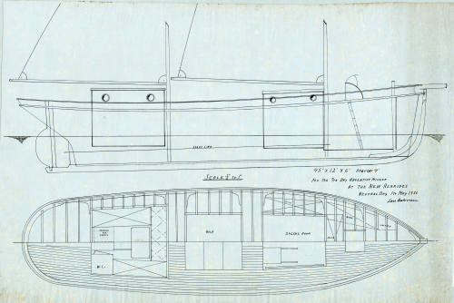 General arrangement plan of the auxiliary ketch-rigged LEPHARE