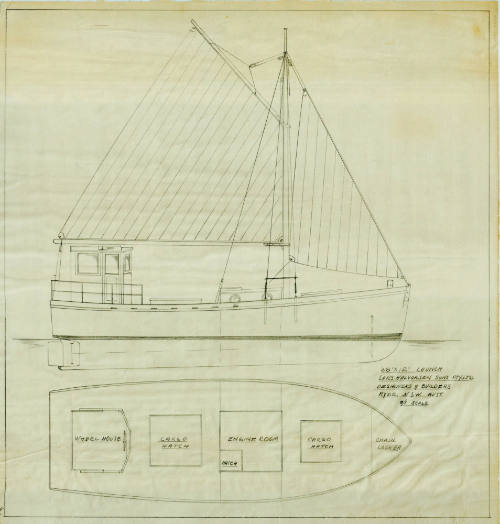 General arrangement plan of a 36 foot launch